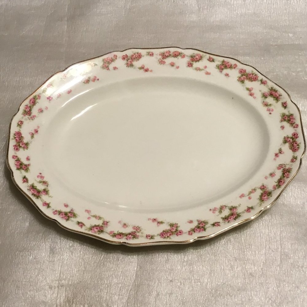 Very lovely and antique Canonsburg oval Roses platter